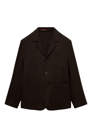 Veste costume 100 % laine slim-fit - Marron