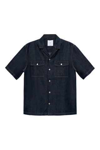 Chemise en jean coton lin - Bleu