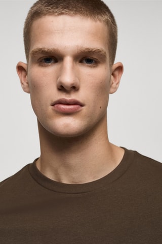 T-shirt coupe slim - Chocolat