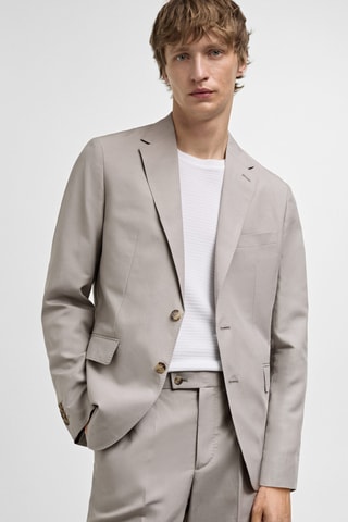 Veste costume slim-fit mélange de lin - Gris clair