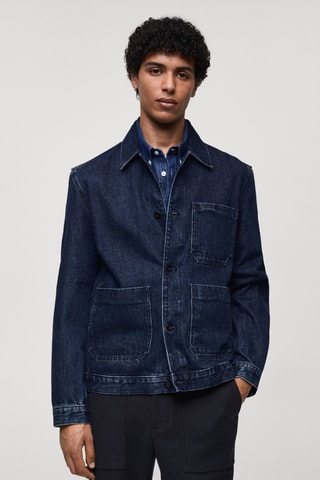 Blouson jean poches - Bleu marine