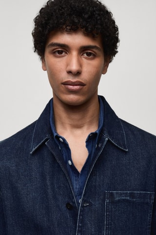 Blouson jean poches - Bleu marine
