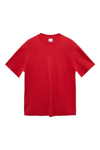 T-shirt 100 % coton relaxed-fit - Rouge