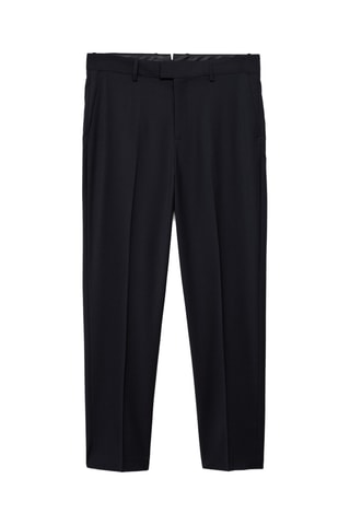 Pantalon costume laine mélangée regular-fit - Bleu marine