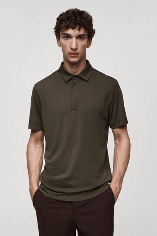 Polo tissu comfort stretch - Marron