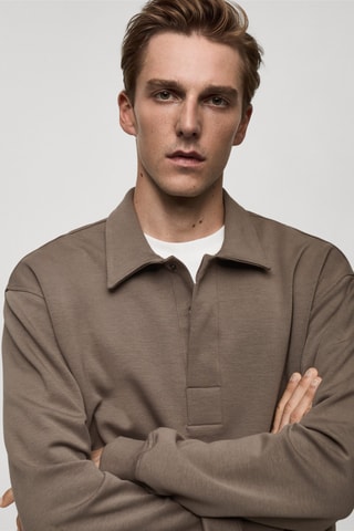 Polo coton relaxed-fit - Gris