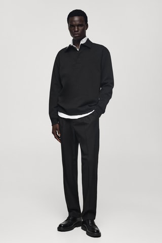 Polo coton relaxed-fit - Noir