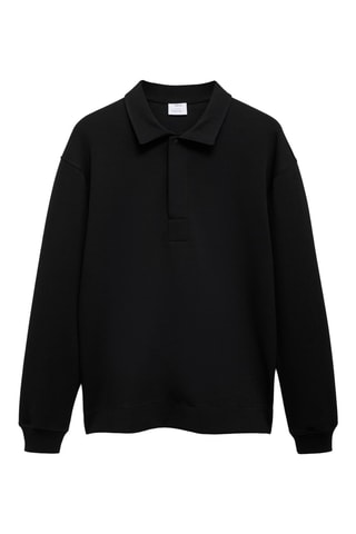 Polo coton relaxed-fit - Noir