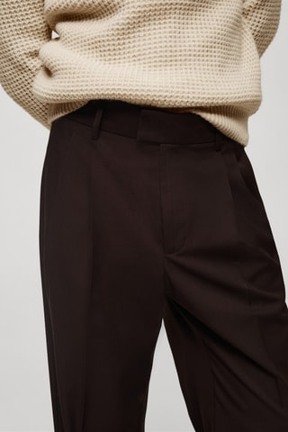 Pantalon regular-fit pinces - Chocolat
