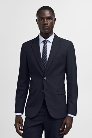 Veste costume slim-fit tissu comfort stretch - Bleu marine