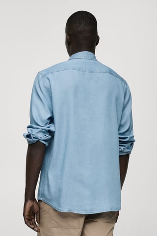Chemise regular-fit 100 % Tencel - Bleu clair