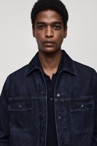 Blouson en jean poches - Bleu marine