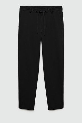 Pantalon slim-fit comfort stretch cordon - Noir