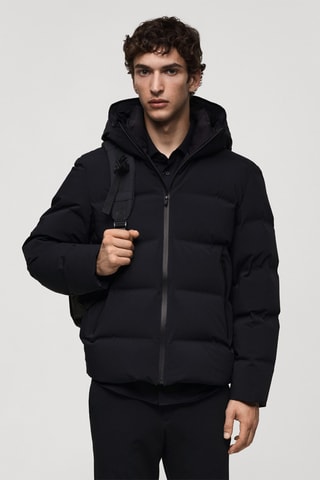 Anorak imperméable rembourrage duvet et plumes - Bleu marine