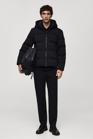 Anorak imperméable rembourrage duvet et plumes - Bleu marine