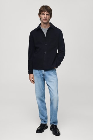 Surchemise flanelle regular-fit - Bleu marine