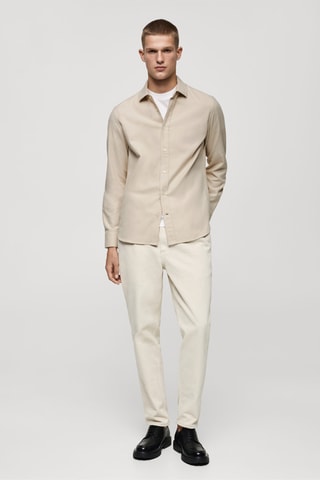 Chemise 100 % coton flanelle regular-fit - Gris clair