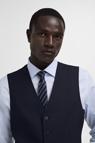 Gilet costume slim-fit tissu stretch - Bleu marine