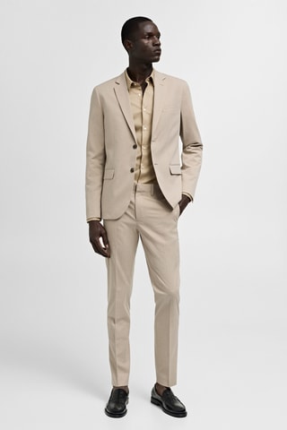 Chemise costume super slim-fit popeline - Beige