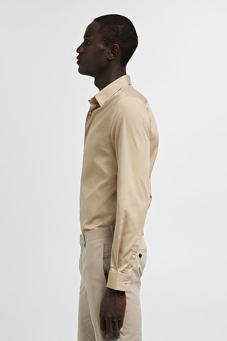 Chemise costume super slim-fit popeline - Beige