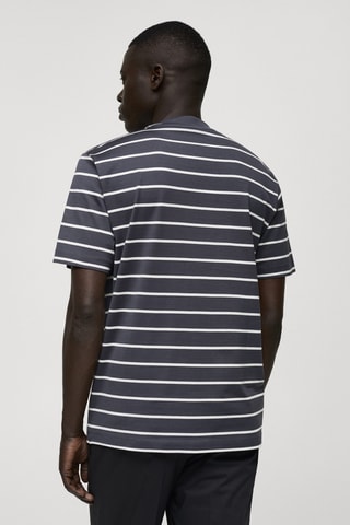 T-shirt coton à rayures - Bleu marine