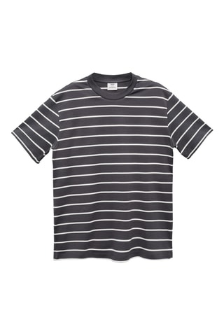 T-shirt coton à rayures - Bleu marine