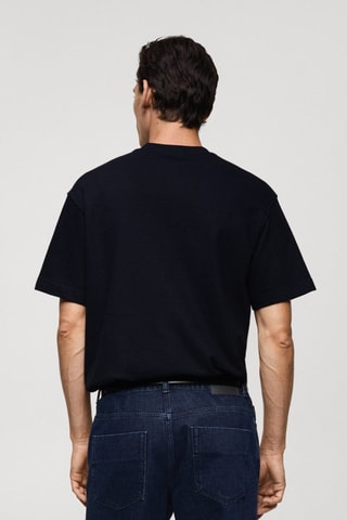 T-shirt 100 % coton relaxed-fit - Bleu marine