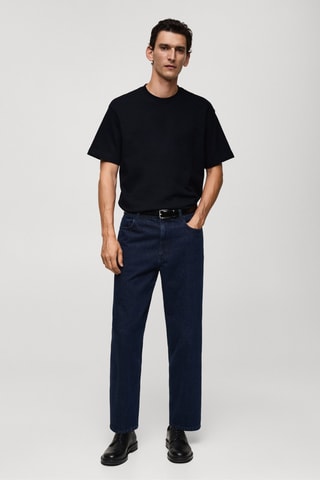 T-shirt 100 % coton relaxed-fit - Bleu marine