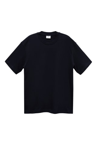 T-shirt 100 % coton relaxed-fit - Bleu marine