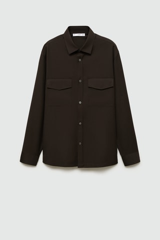Surchemise regular fit poches - Chocolat