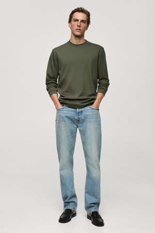 T-shirt 100 % coton manches longues - Vert