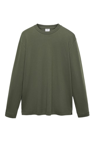 T-shirt 100 % coton manches longues - Vert