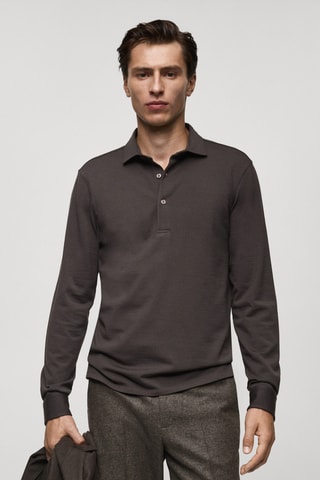 Polo laine regular-fit - Marron
