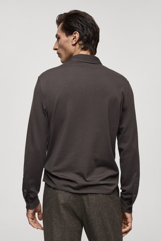 Polo laine regular-fit - Marron