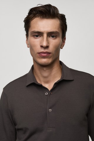 Polo laine regular-fit - Marron