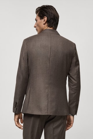 Veste costume flanelle 100 % laine italienne - Marron