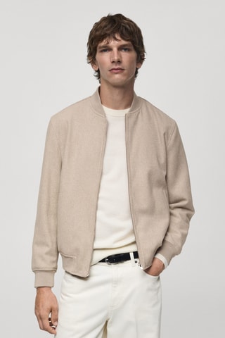 Bomber laine recyclée - Beige