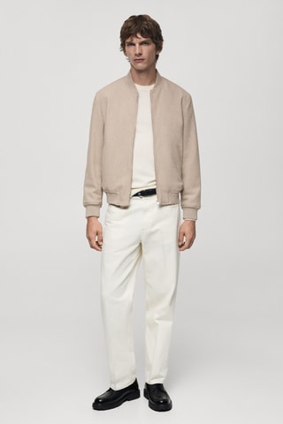Bomber laine recyclée - Beige