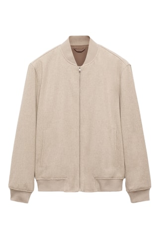 Bomber laine recyclée - Beige