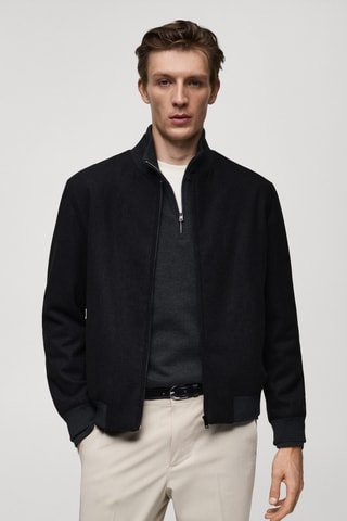 Bomber laine recyclée - Anthracite