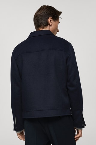 Veste laine faite main poche - Bleu marine