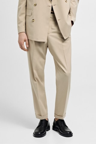Pantalon de costume regular fit - Beige