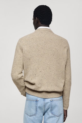 Pull-over maille laine chinée - Sable