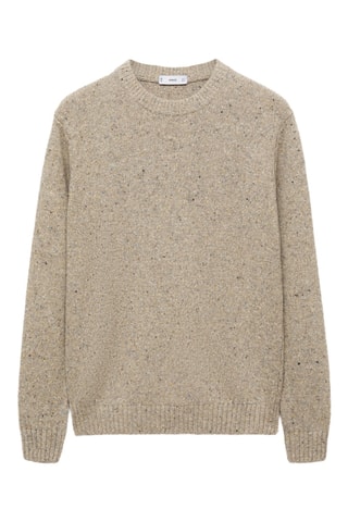 Pull-over maille laine chinée - Sable