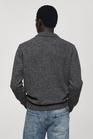 Polo maille laine chinée - Anthracite