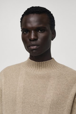 Pull-over maille laine structure - Gris