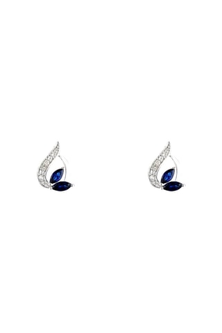 Oorbellen Coban Witgoud, Diamanten en Saffieren