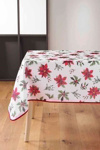 Nappe rectangulaire Amaryllis Blanc et rouge