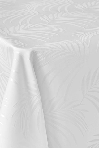 Nappe rectangulaire Jacquard Plumette - Blanc