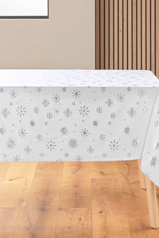 Nappe rectangulaire Astrelia - Blanc et argenté